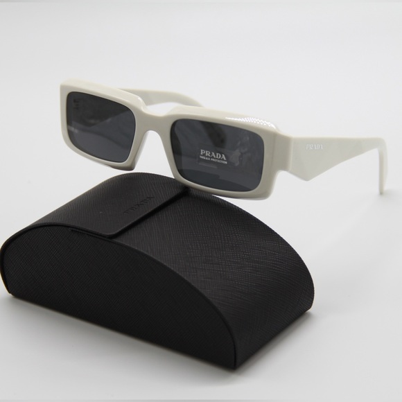 NEW PR27ZS WHITE PRADA SQUTE FRAME UNISEX SUNGLASSES PRADA PR27ZS 17K08Z PR 27ZS - Picture 2 of 11